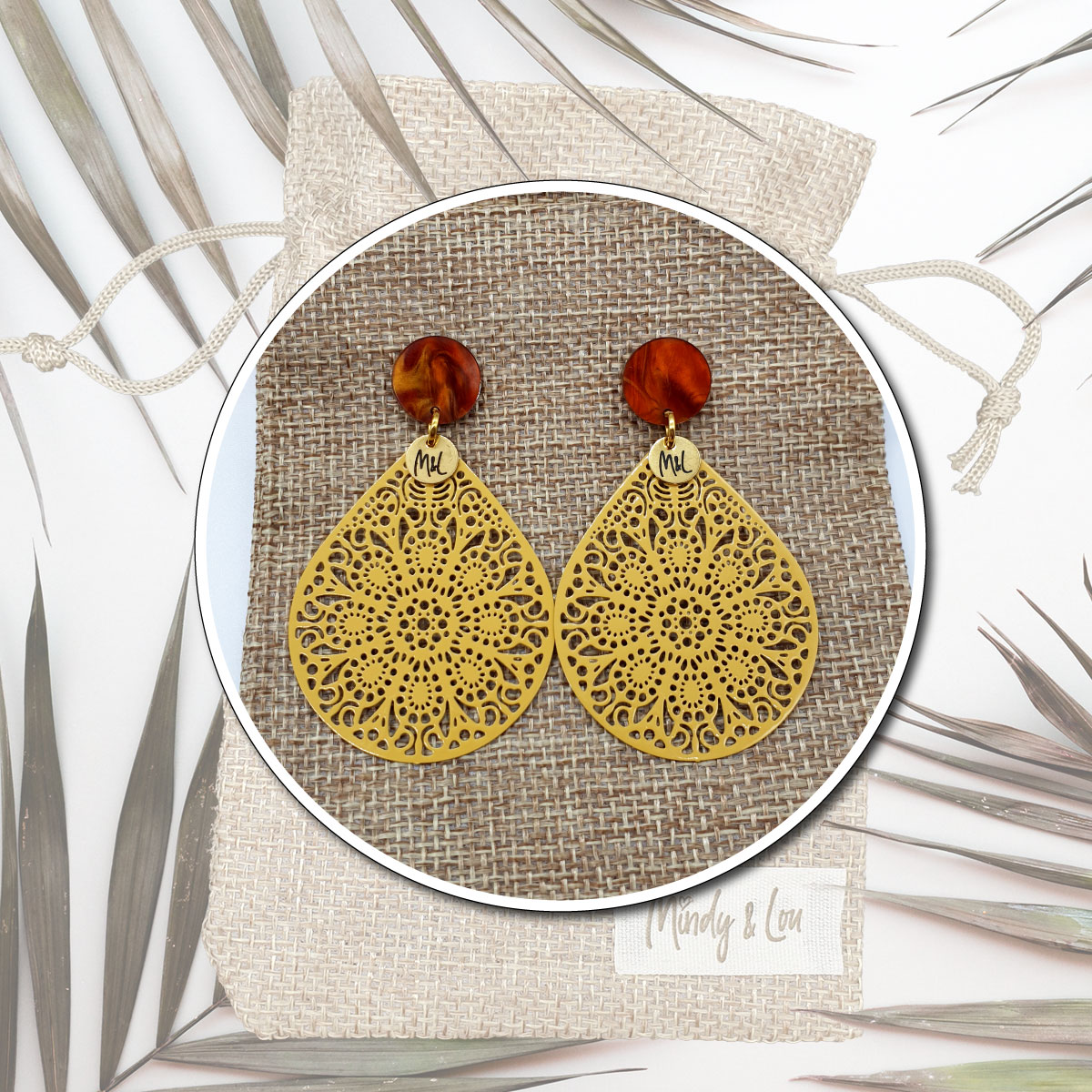 Subhag Alankar Yellow Guchha Tops, Elegant Floral Stud Earring For Gir