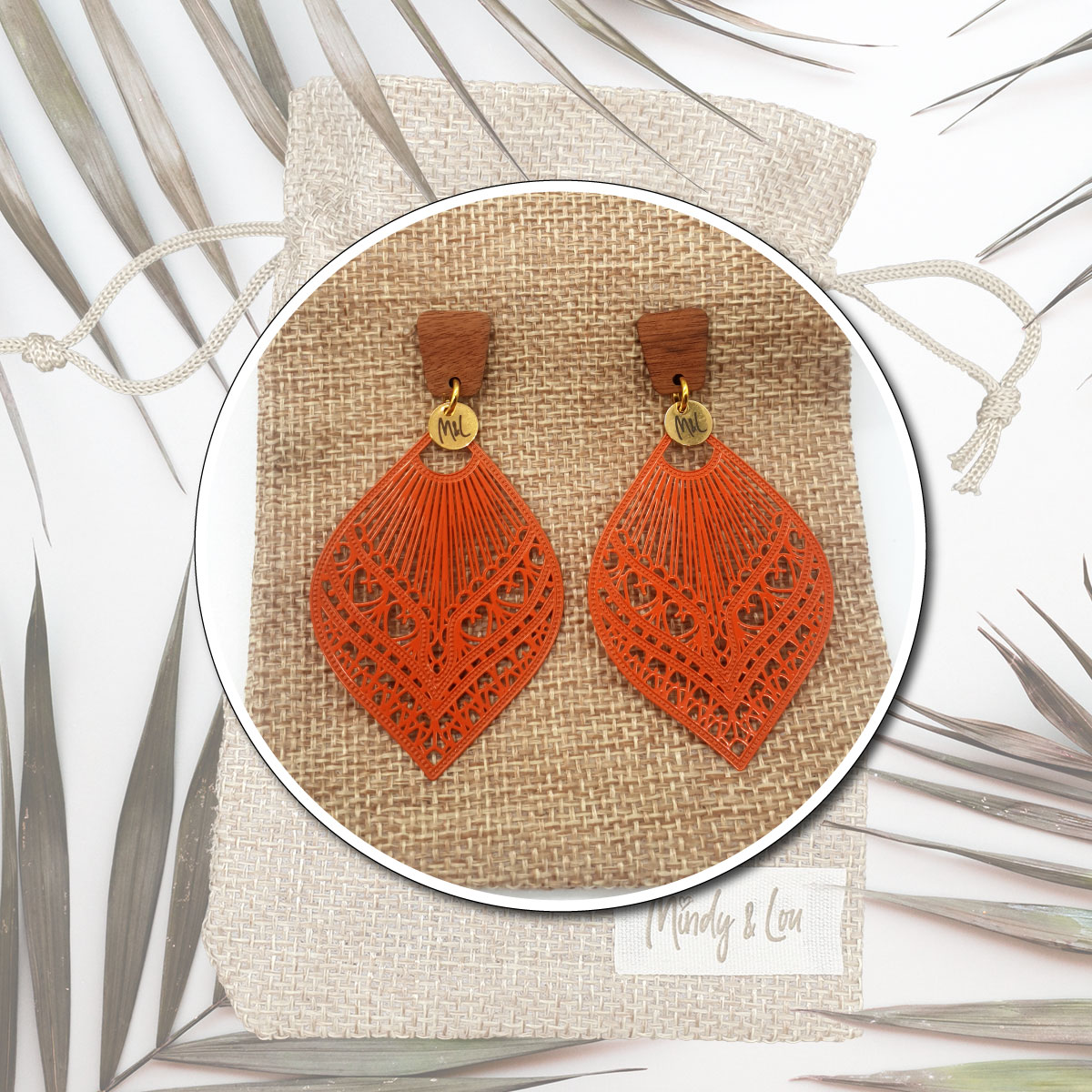 Dark sale orange earrings